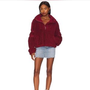 Free People Movement Nantucket Fleece Jacket in Burgundy